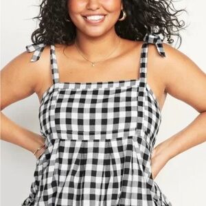 Old Navy Black and White Checkered Top